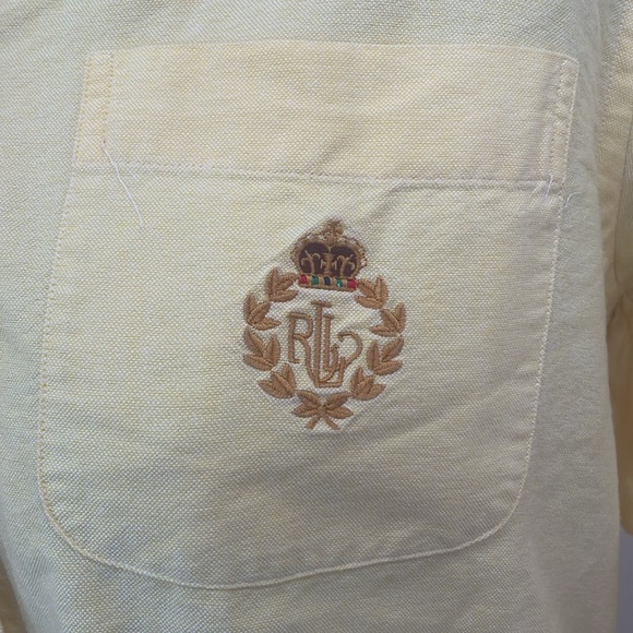 Vintage Ralph Lauren petite yellow long sleeve button down Oxford shirt women 6P - Picture 2 of 10